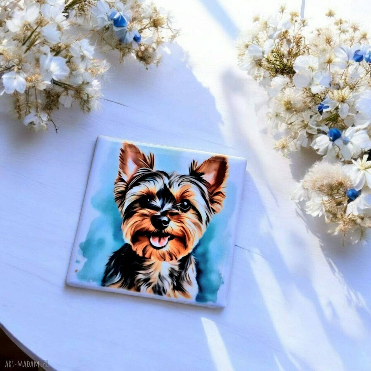 Ceramiczny magnes z wizerunkiem Yorkshire terriera