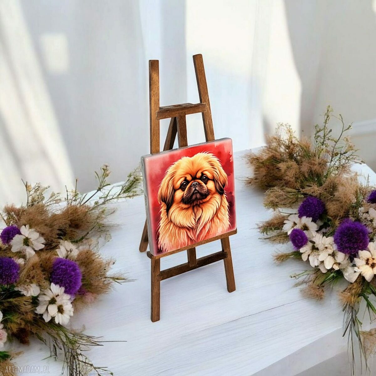 Pekinczyk - ręcznie robiony magnes na lodówkę, kolekcjonerski