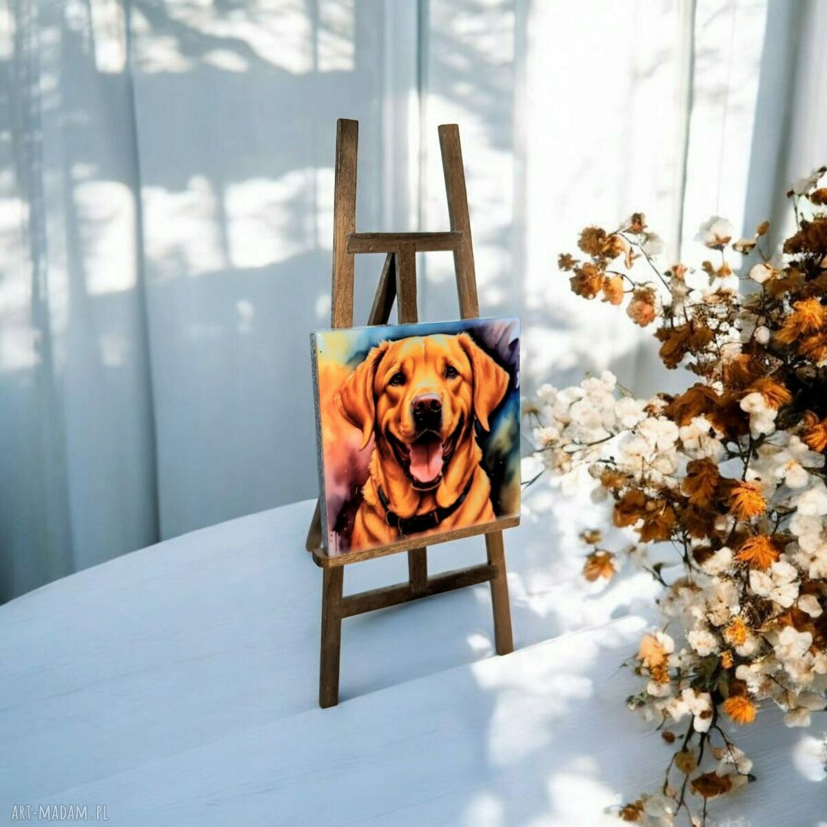 Ceramiczny magnes z Labrador Retriever 5x5 cm - ręcznie wykonany