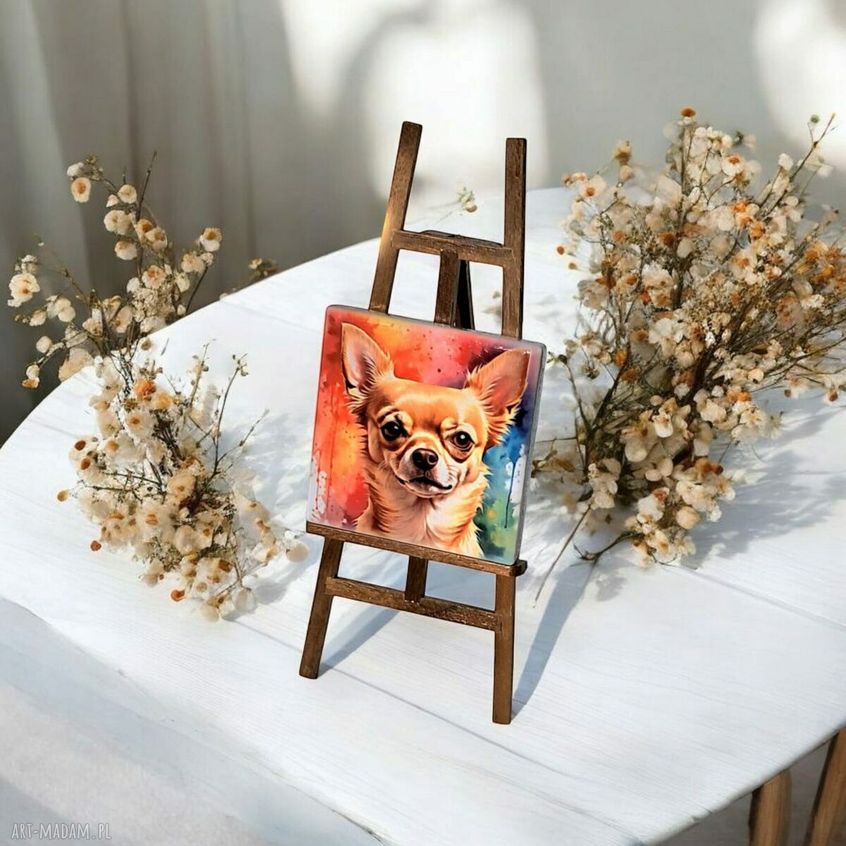 Ceramiczny magnes z wizerunkiem Chihuahua na lodówkę (miniatura)