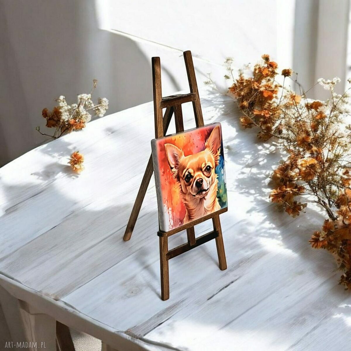 Ceramiczny magnes z wizerunkiem Chihuahua na lodówkę (miniatura)
