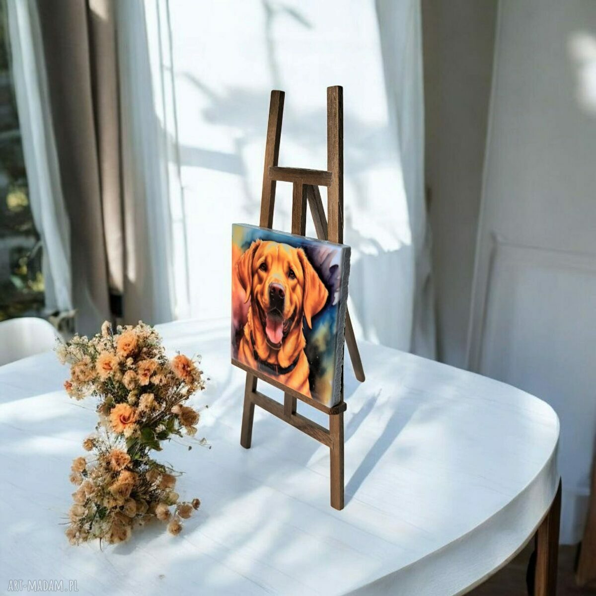 Ceramiczny magnes z Labrador Retriever 5x5 cm - ręcznie wykonany