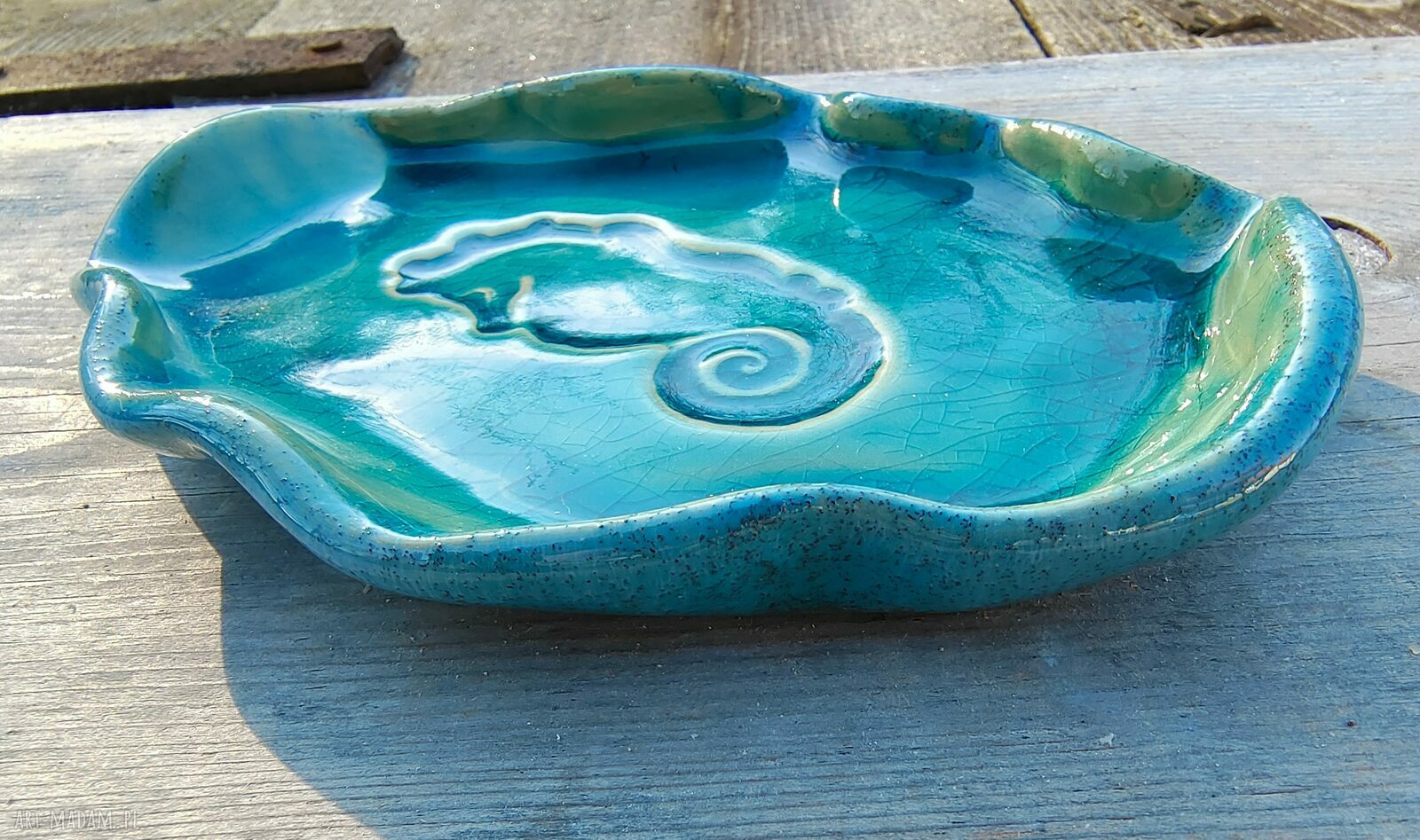 Morski ceramiczny talerzyk (c439)