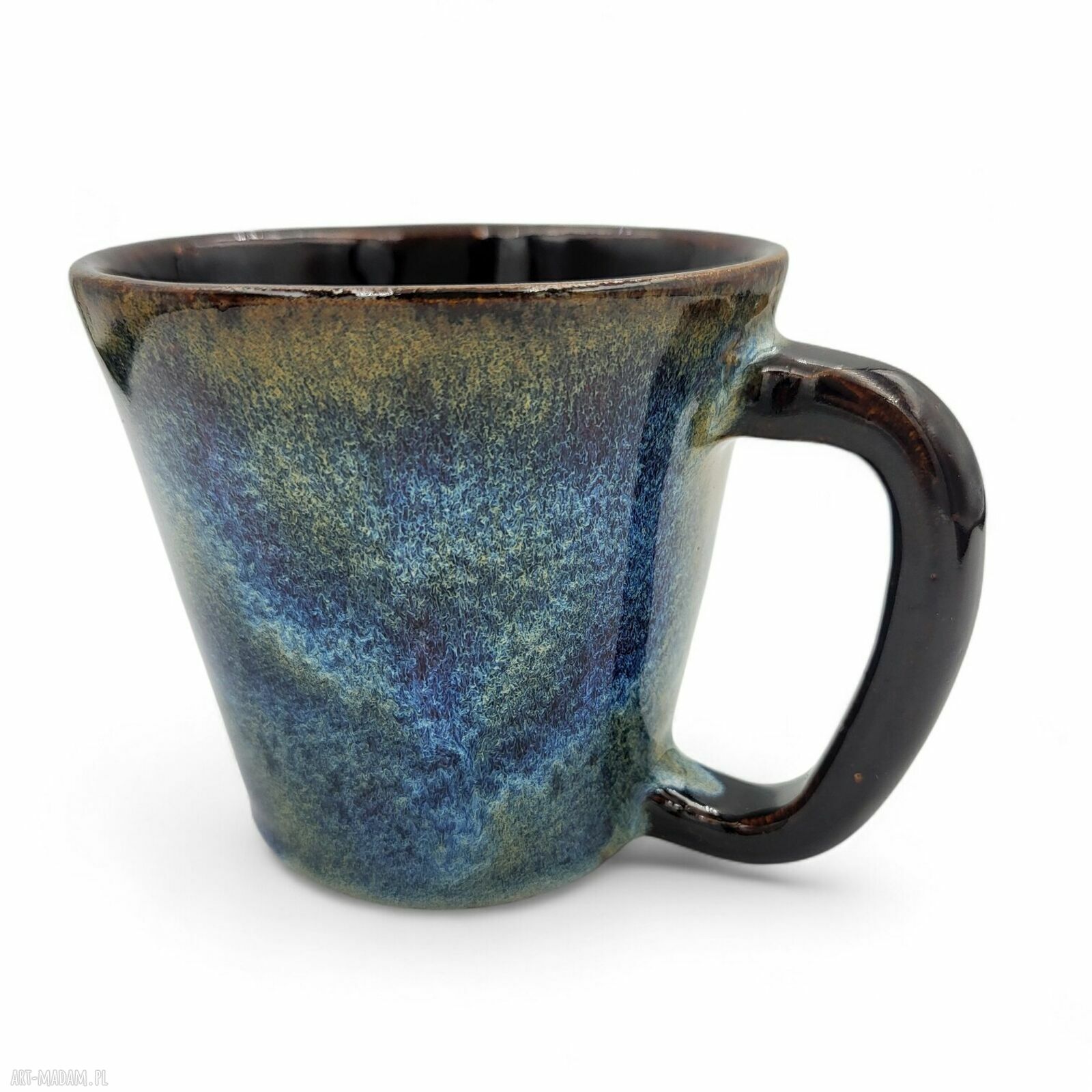 Ceramiczny kubek 300 ml Art by Leika - brąz i niebieskie