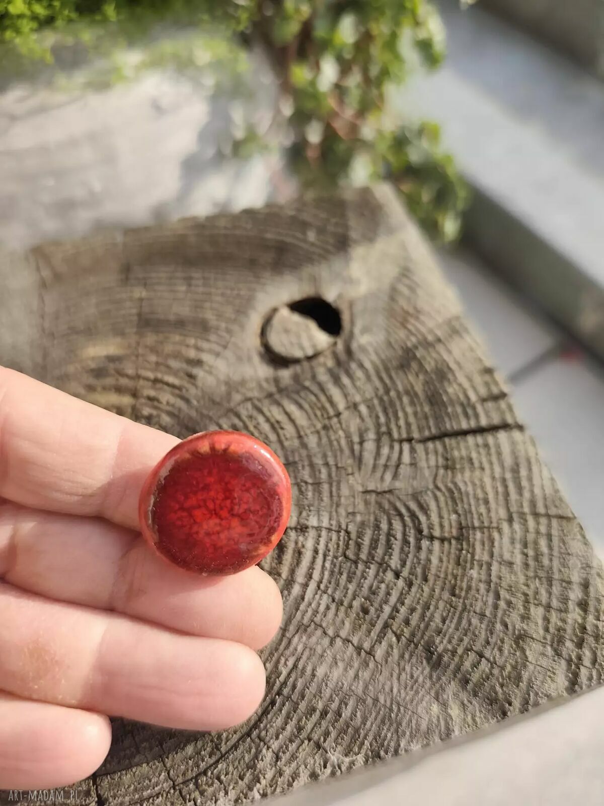 Ręcznie wykonany pierścionek ceramiczny z regulowanym rozmiarem