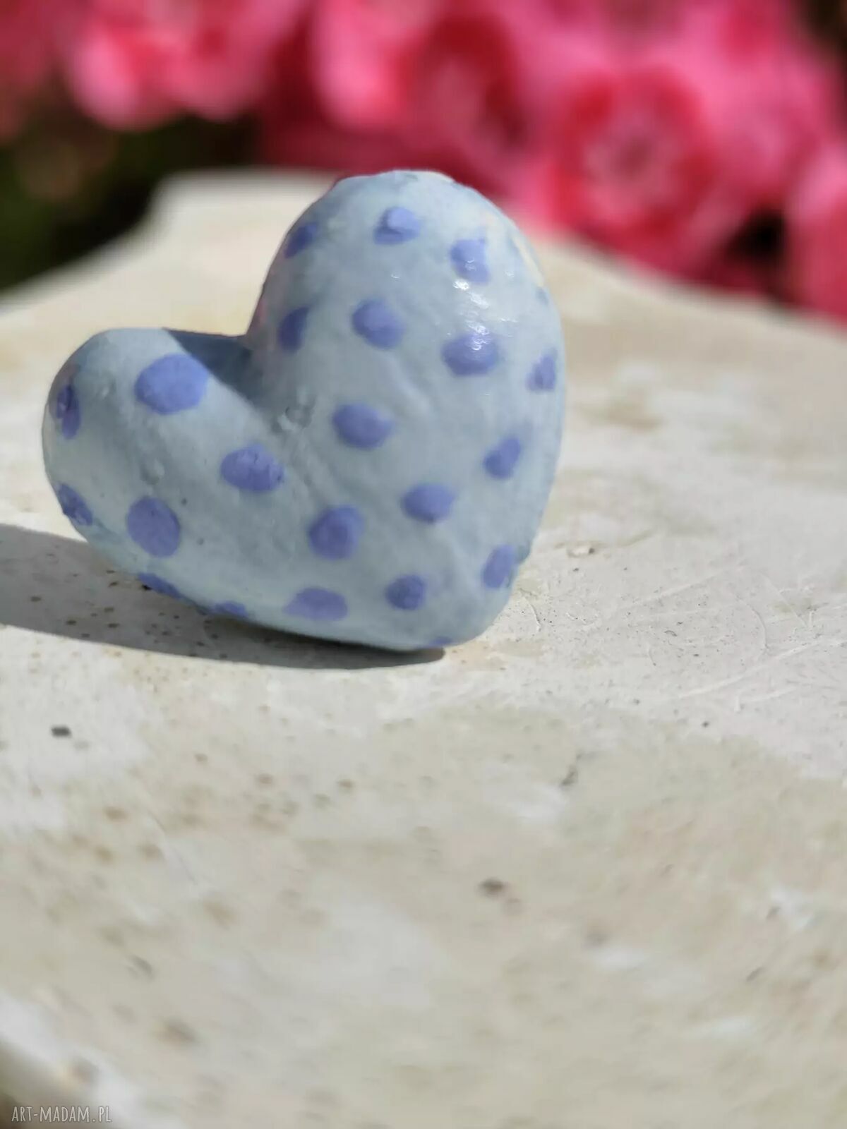Niebieski pierścionek ceramiczny handmade - regulowany