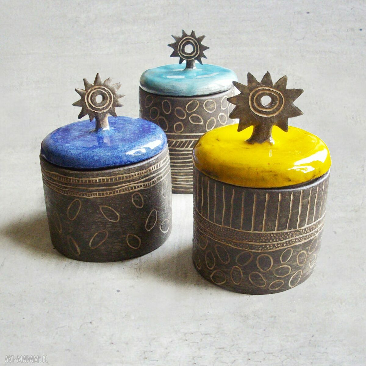 Pojemnik ceramiczny turkusowy