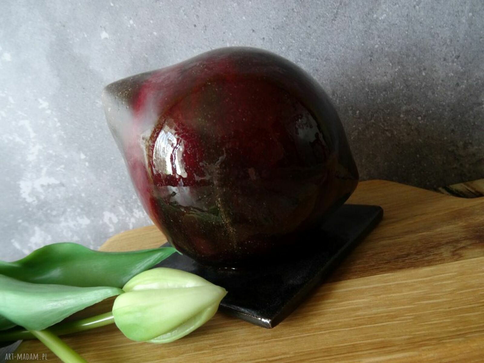 Ceramiczny ptaszek - błyszcząca dekoracja do domu handmade