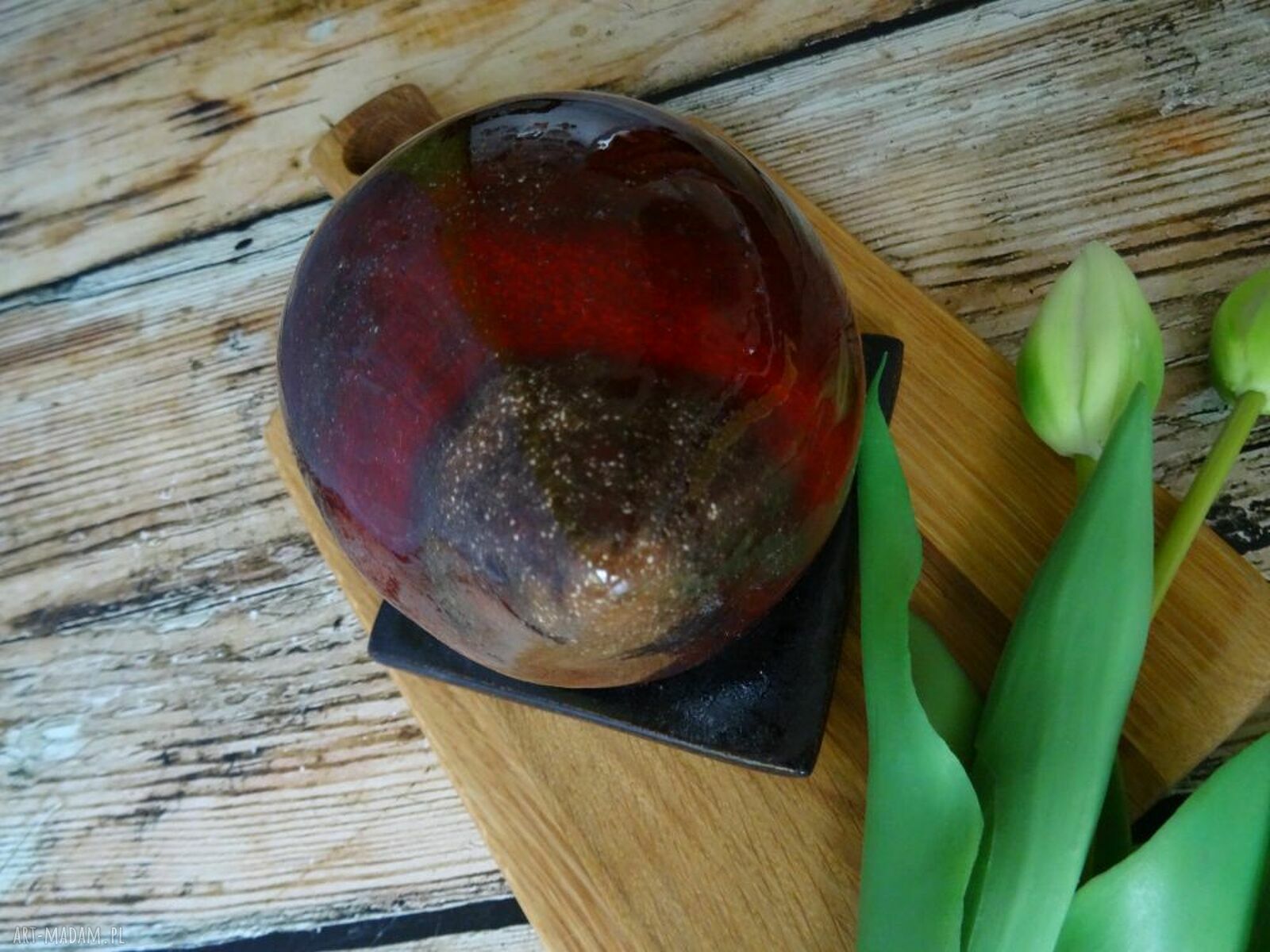 Ceramiczny ptaszek - błyszcząca dekoracja do domu handmade