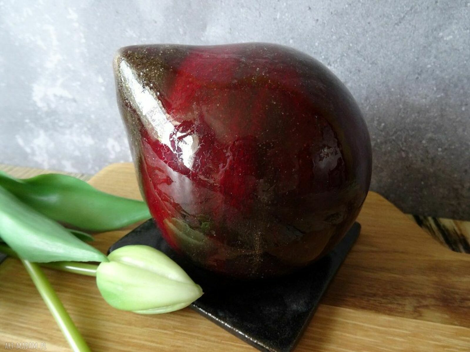 Ceramiczny ptaszek - błyszcząca dekoracja do domu handmade