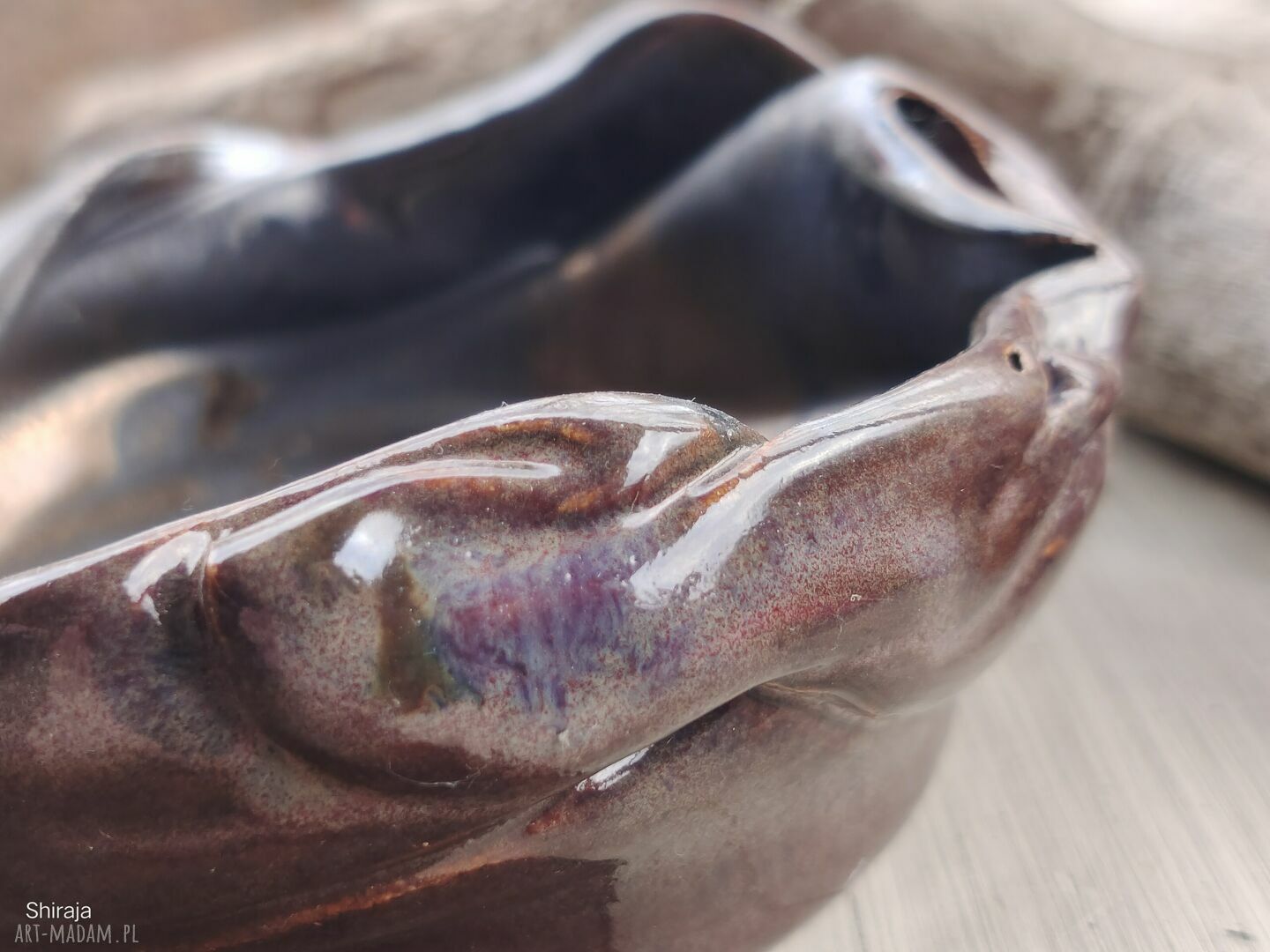 Ceramiczny świecznik c831 - handmade dekoracja na świecę