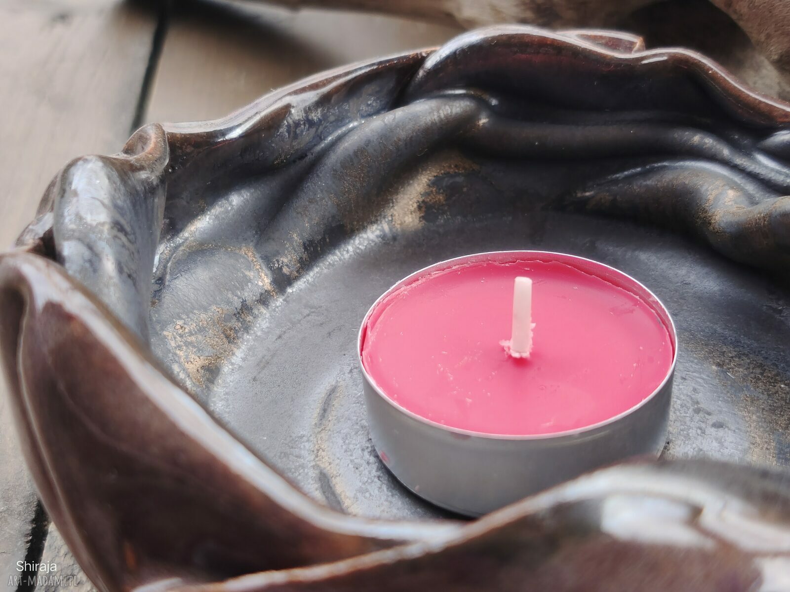Ceramiczny świecznik c831 - handmade dekoracja na świecę