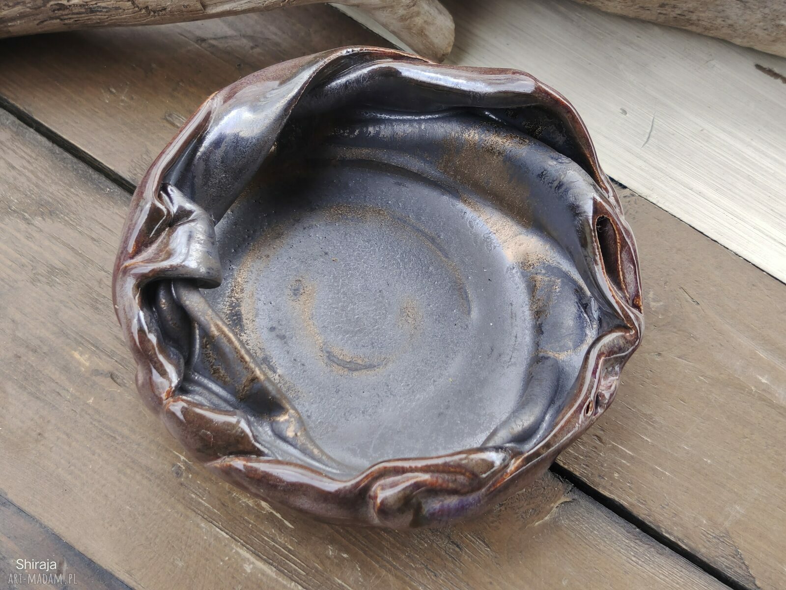 Ceramiczny świecznik c831 - handmade dekoracja na świecę