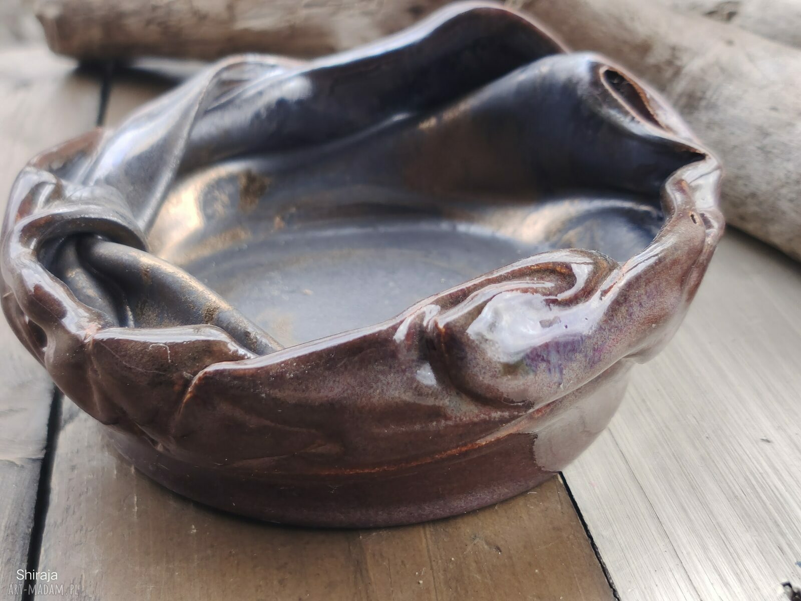 Ceramiczny świecznik c831 - handmade dekoracja na świecę