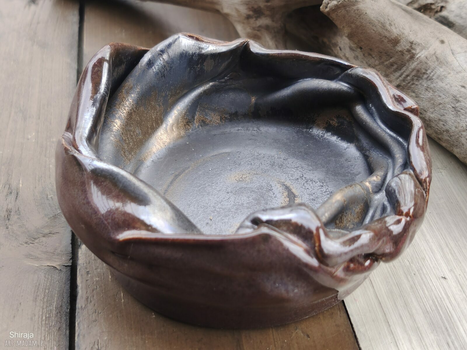 Ceramiczny świecznik c831 - handmade dekoracja na świecę