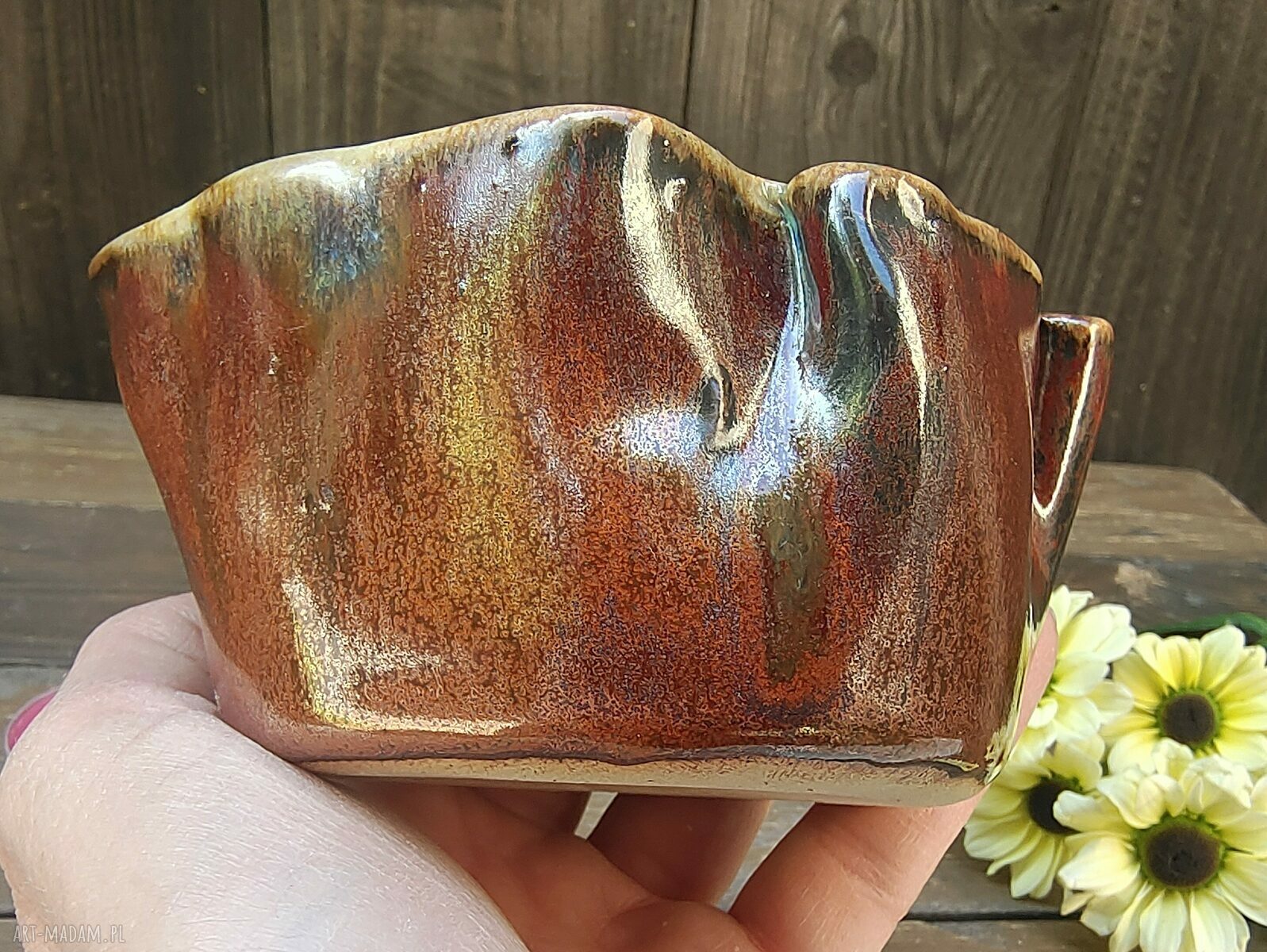 Świecznik ceramiczny c850 Róża wiatrów - dekoracja domu na tealight