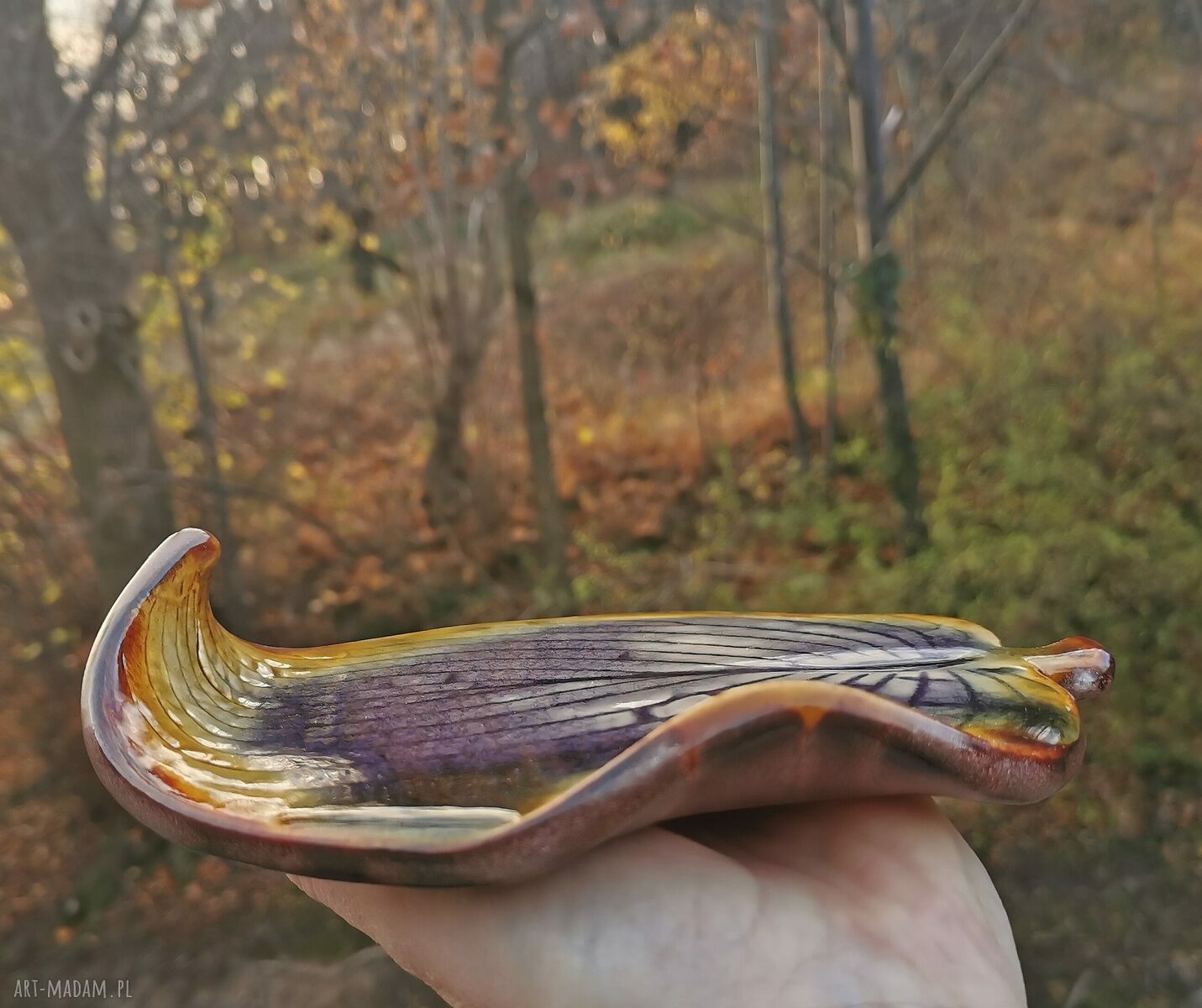 Ceramiczny talerz - liść (c375)