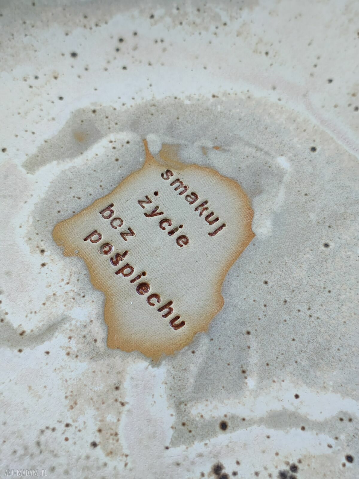 Ręcznie robiony talerz ceramiczny obiadowy 28,5 cm
