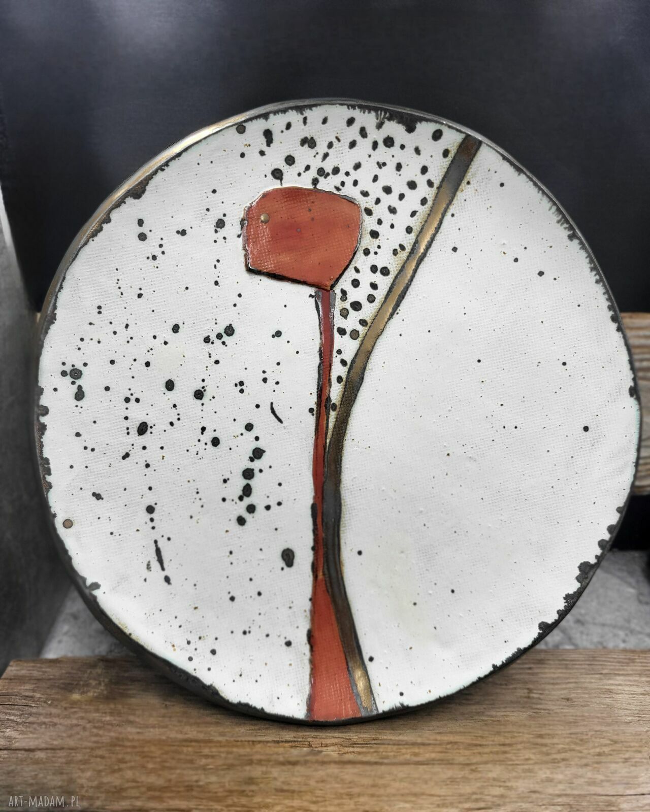 Ceramiczny talerz na prezent 28 cm - ręcznie formowany i szkliwiony jednostronnie