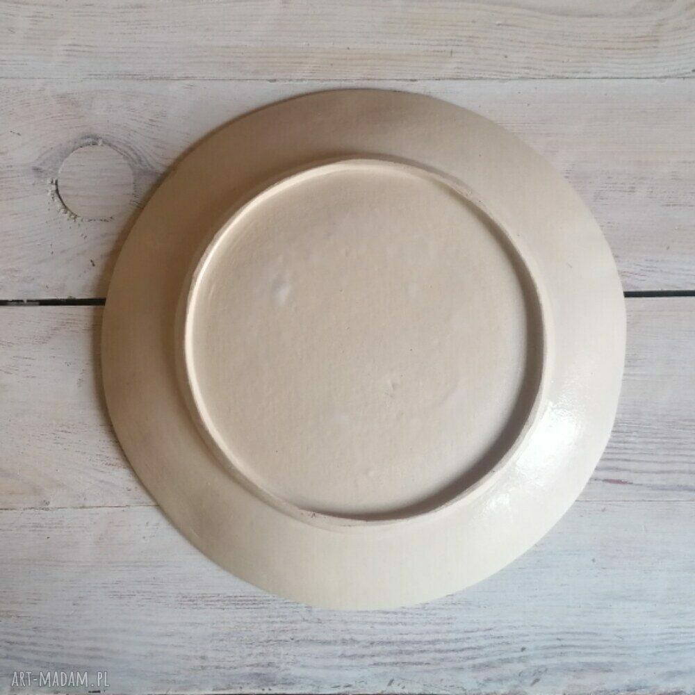 Talerz ceramiczny Livada - rękodzieło Smokfy z motywem traw