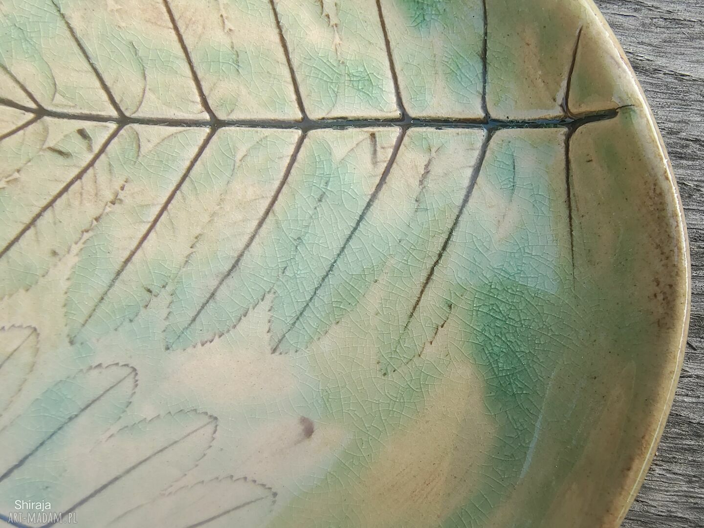 Ceramiczny talerzyk Jarzębina - ręcznie robiona podstawka na biżuterię i drobiazgi