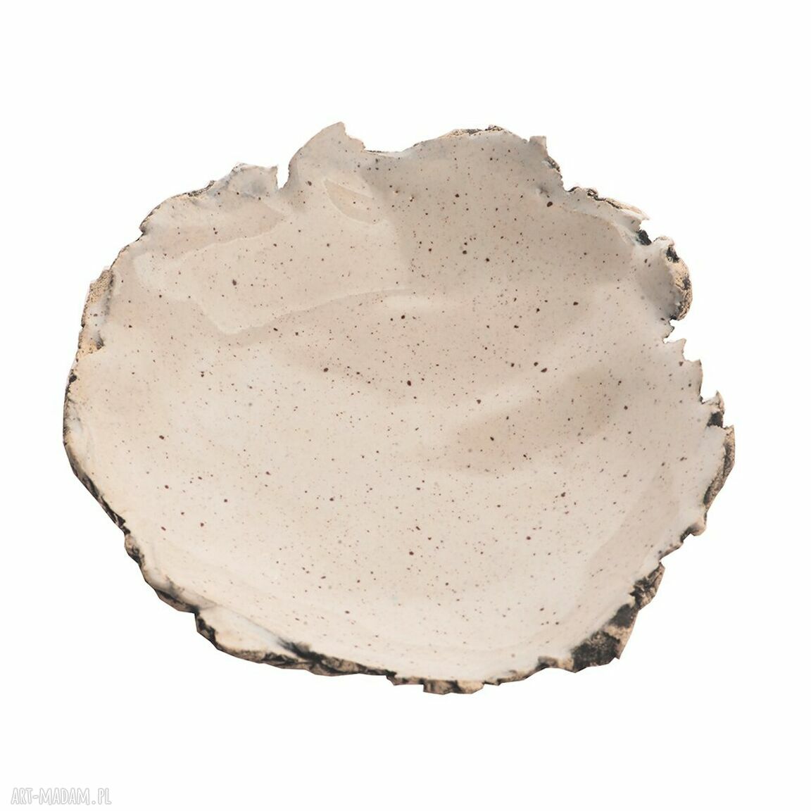 Talerzyk ceramiczny - mała podstawka z jasnej gliny do Twoich codziennych rytuałów