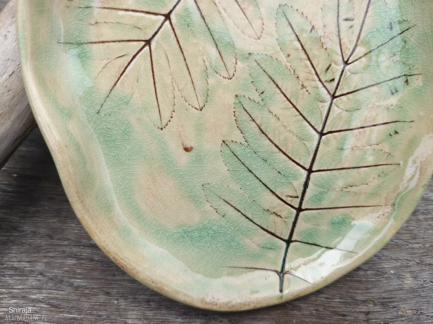 Ceramiczny talerzyk Jarzębina - ręcznie robiona podstawka na biżuterię i drobiazgi