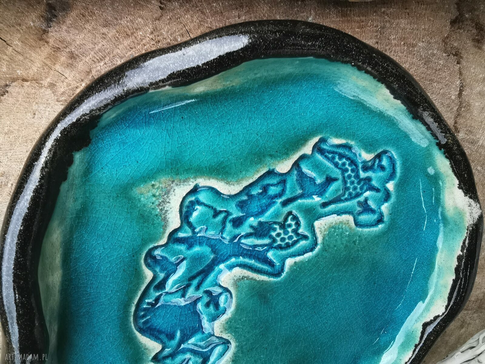 Ceramiczny talerzyk na biżuterię z motywem ptaków (c217)