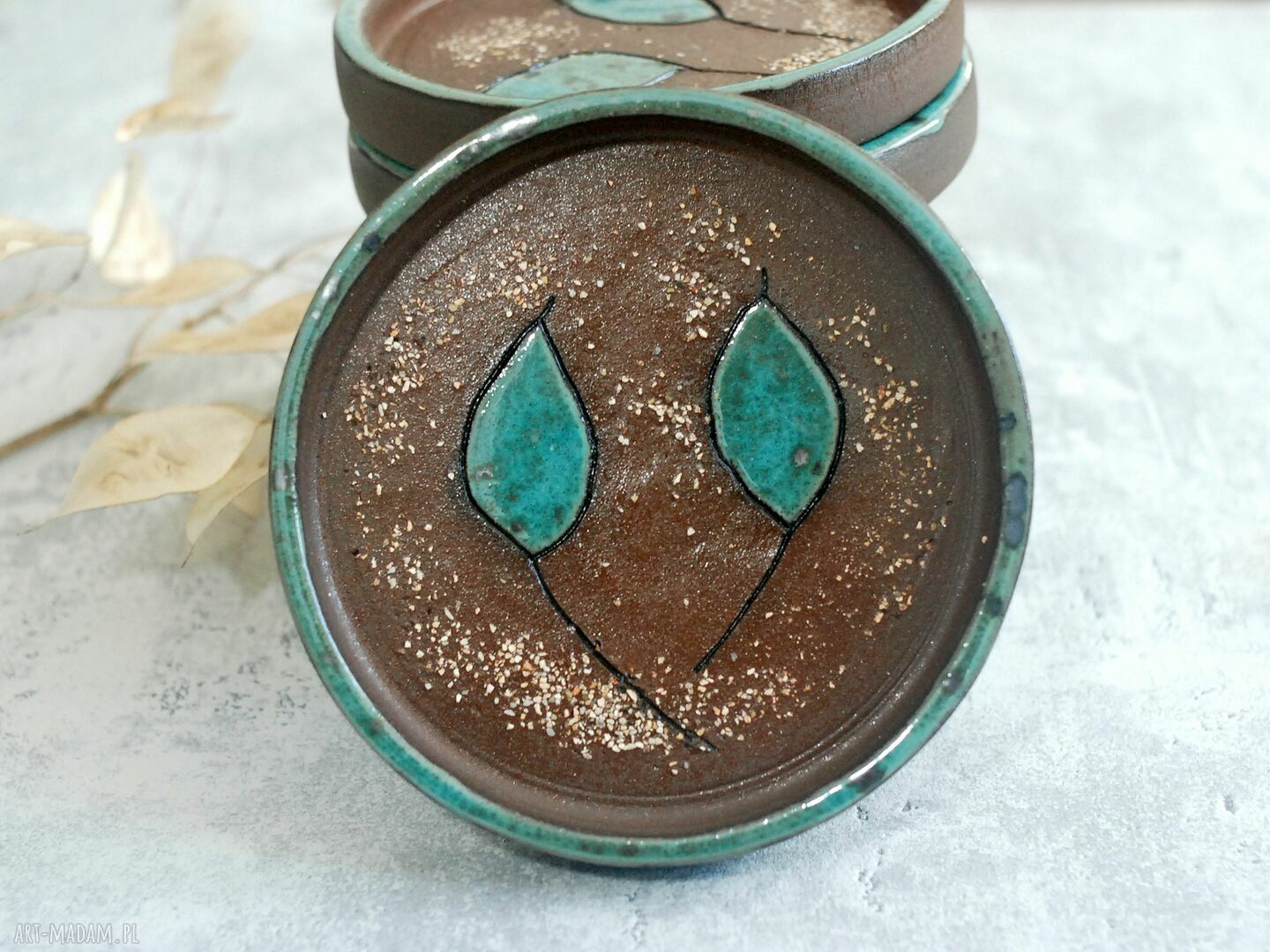 Ceramiczny talerzyk na biżuterię, świecę i drobiazgi