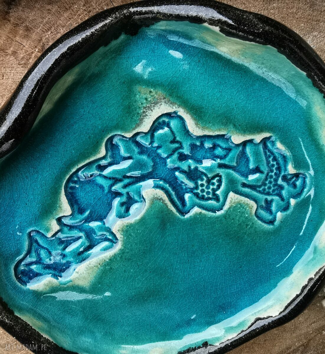 Ceramiczny talerzyk na biżuterię z motywem ptaków (c217)