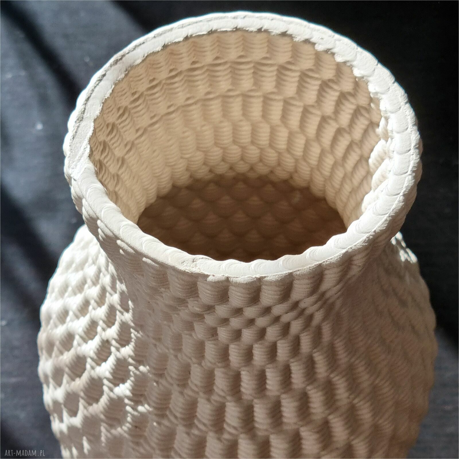 Wazon ceramiczny druk 3D Nowoczesny Minimalistyczny na kwiaty - beżowy, 21 cm