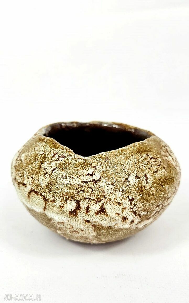 Wazon ceramiczny Polepione - brąz i beż