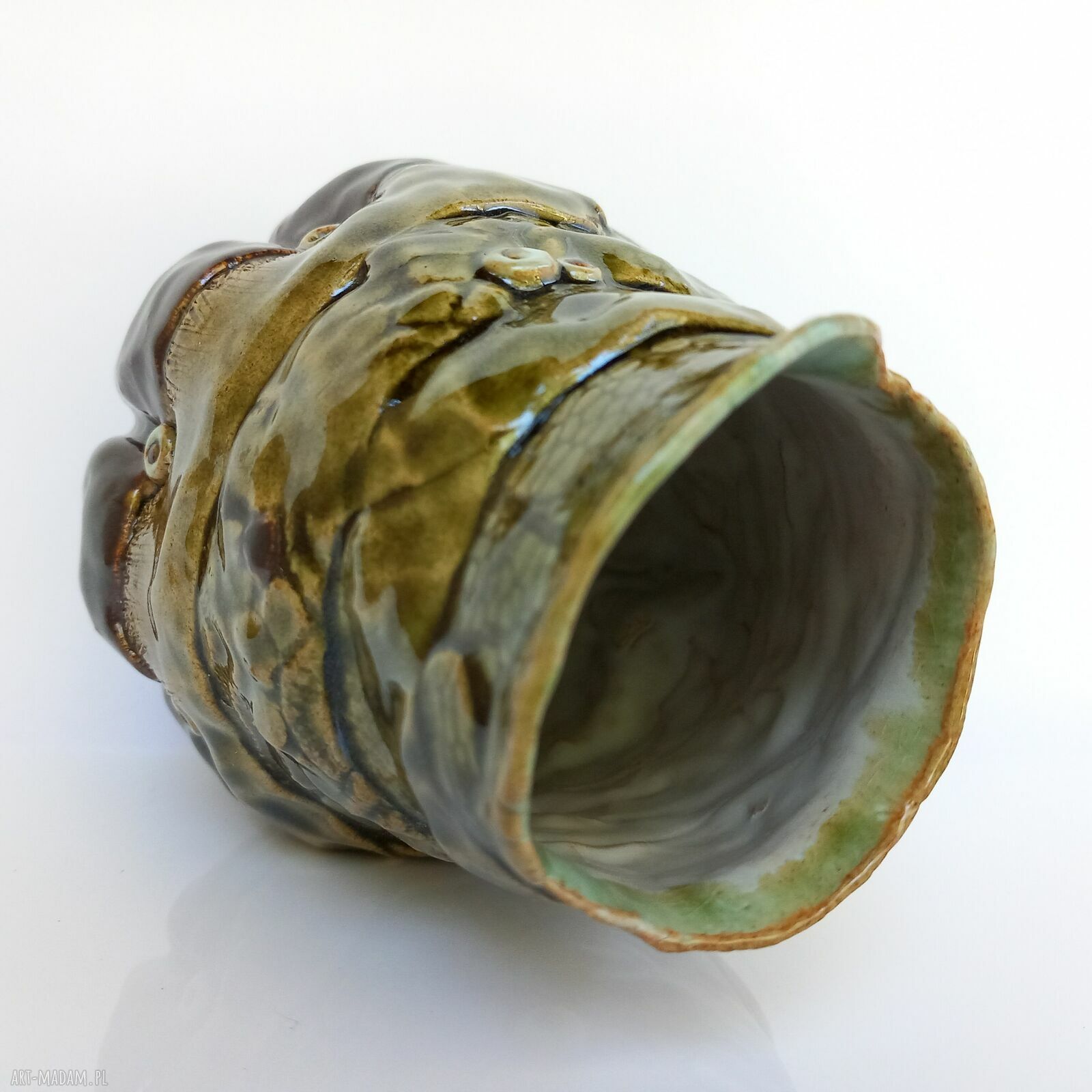 Ceramiczny wazon „Koronkowy Bufon” - unikat na domowe kwiaty
