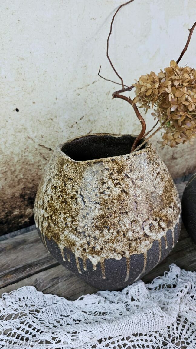 Wazon ceramiczny - ręcznie lepiona dekoracja poLEPIONE