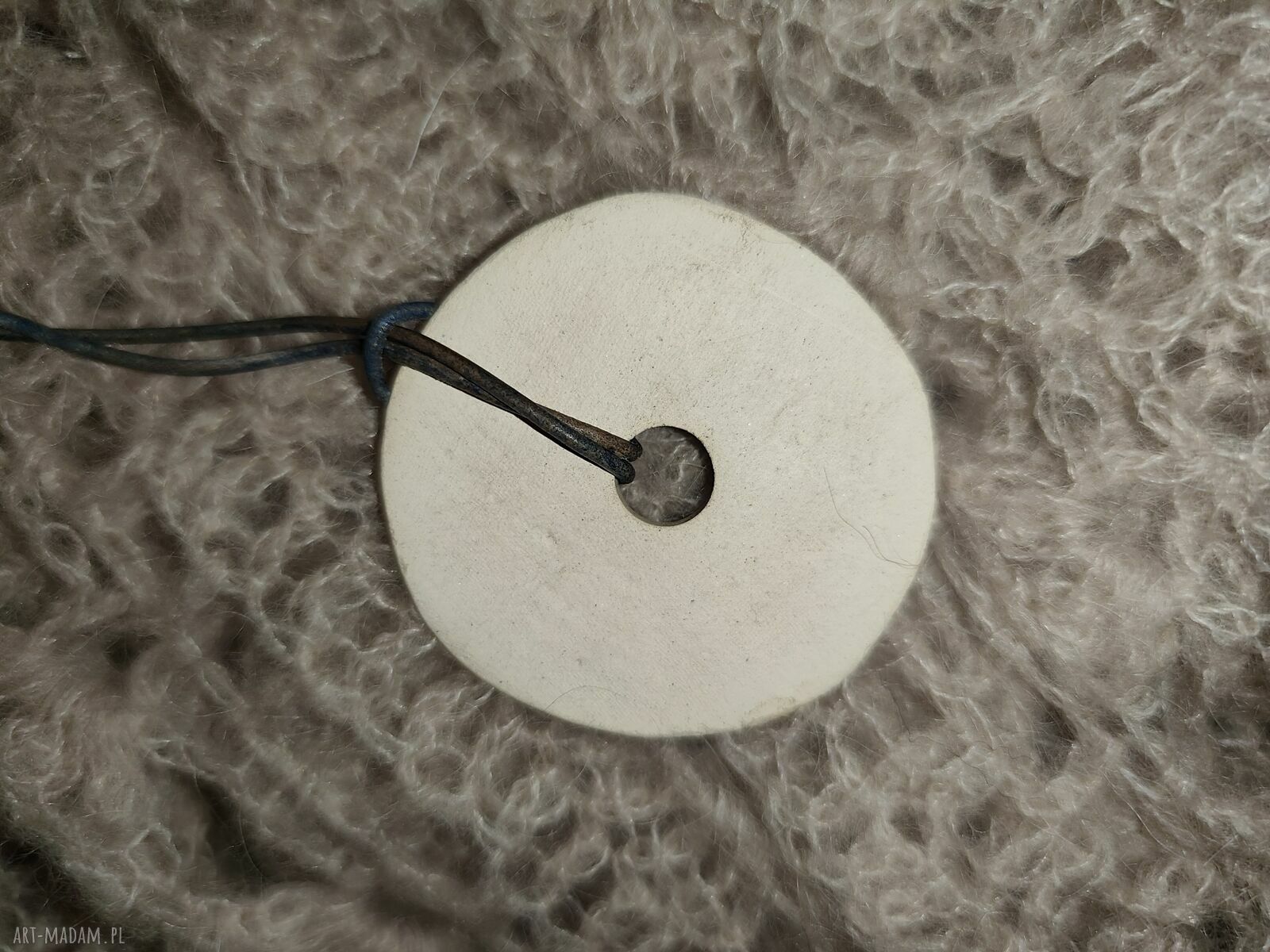 Wisior ceramiczny natura - beżowy naszyjnik handmade