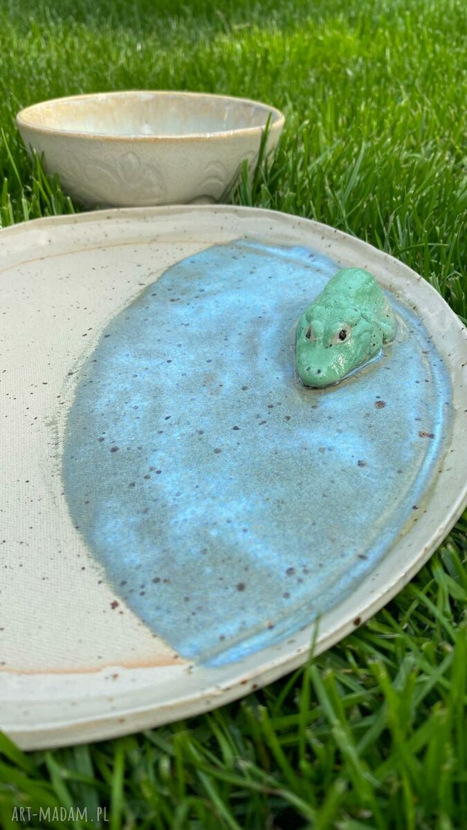 Ceramiczny zestaw do matchy i kawy - czarka z krokodylem