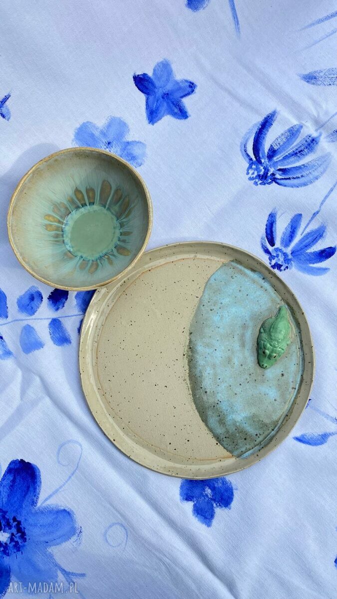 Ceramiczny zestaw do matchy i kawy - czarka z krokodylem