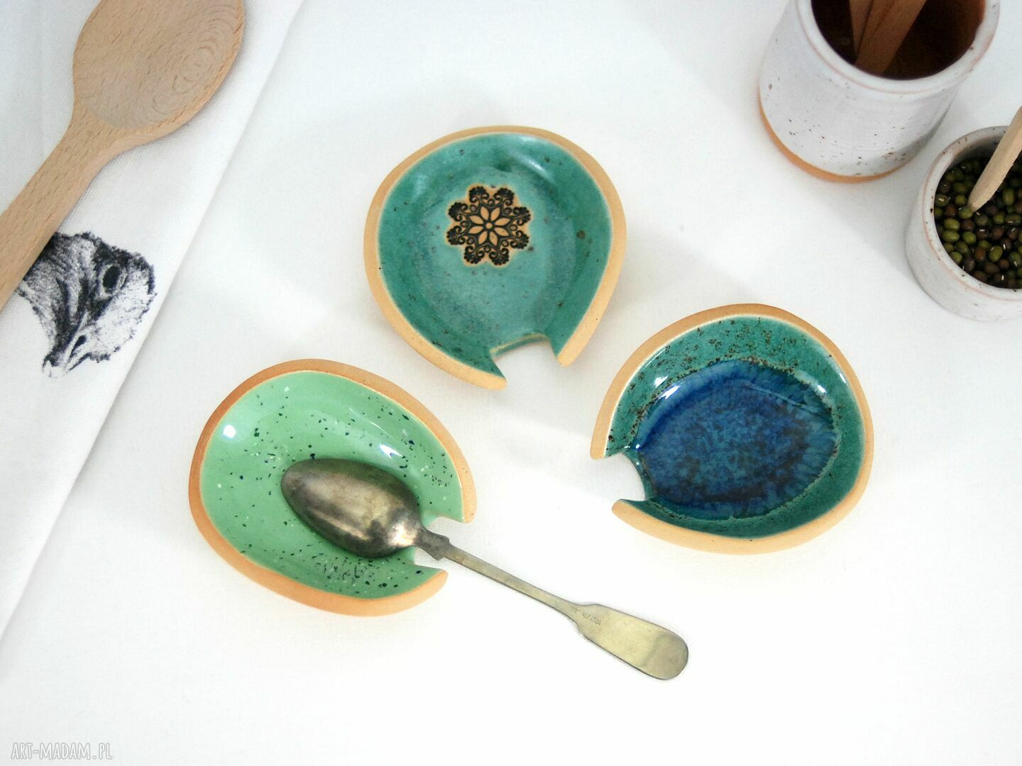 Ceramiczna podstawka pod łyżeczkę - lastryko