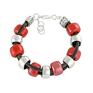 ręczne wykonanie naszyjniki rzemień roller necklace 9 - red & black