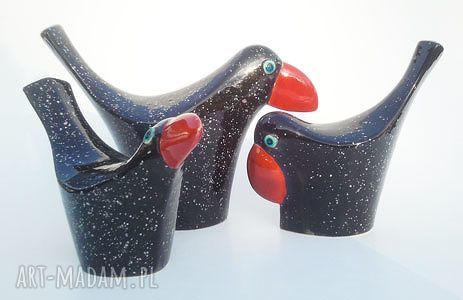 Wróble czerni ceramika zwierzęta dekoracja figurki ptaki oto