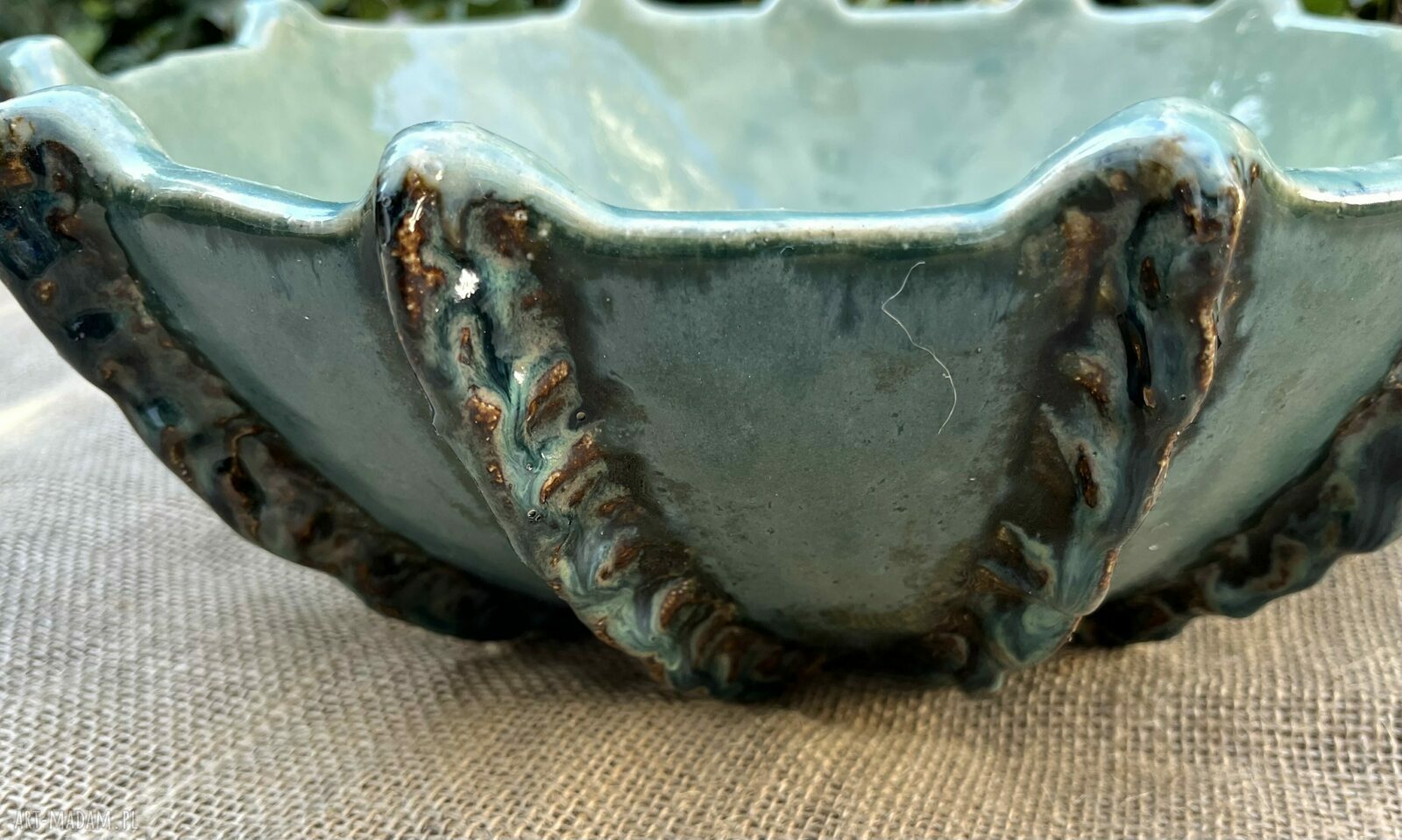 Okrągła umywalka ceramiczna Jeżowiec - ręcznie lepiona z szamotu