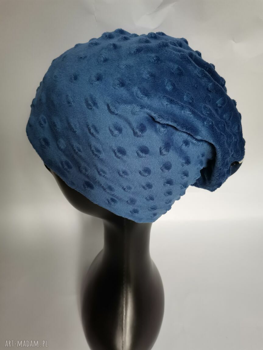 Chabrowa czapka folk Frida z frędzlami na podszewce - rozmiar 55 cm