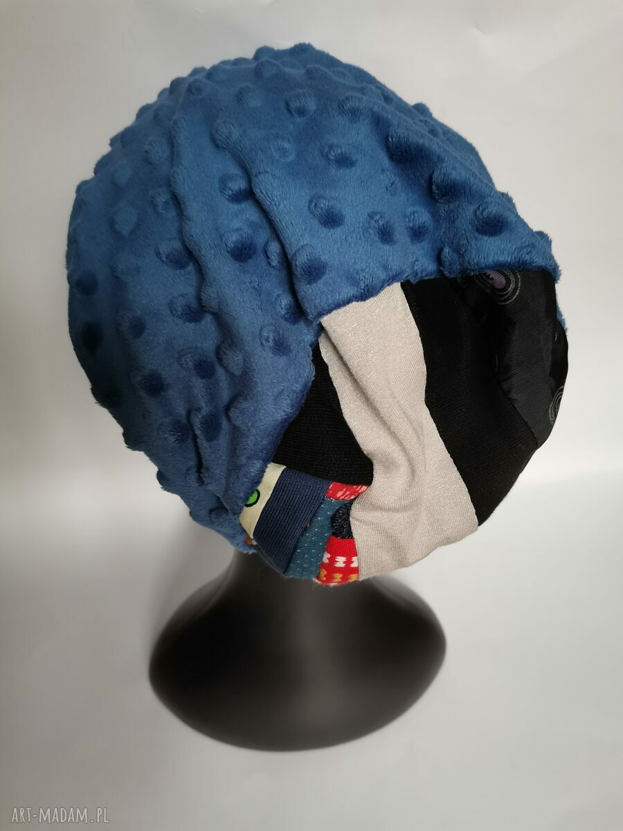 Chabrowa czapka folk Frida z frędzlami na podszewce - rozmiar 55 cm