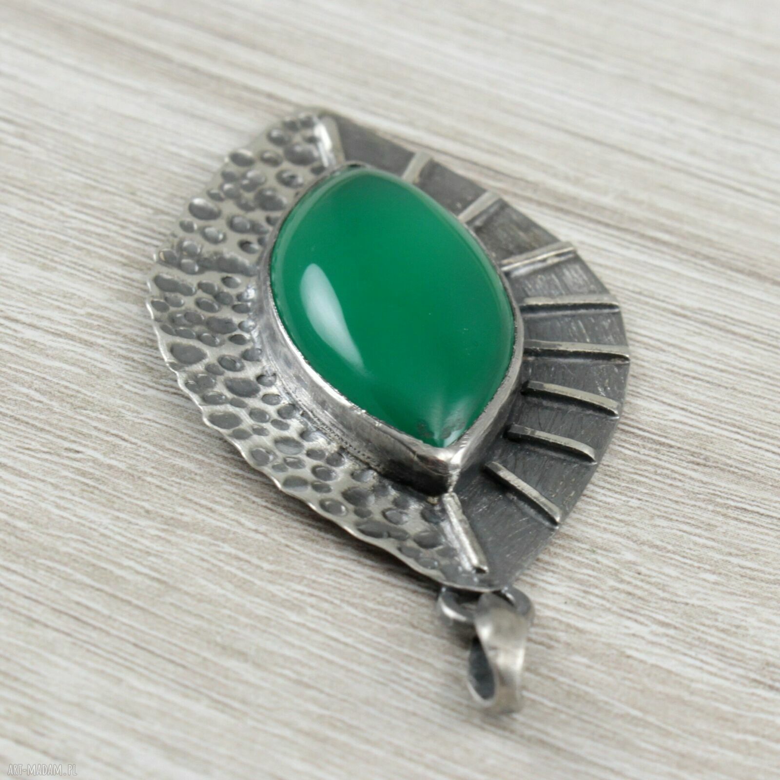 Chalcedon w srebrze 925 i 999 - wisior 1953a