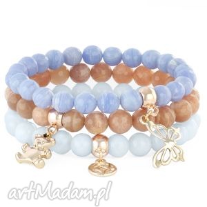 lavoga chalcedony sun stone & jade set