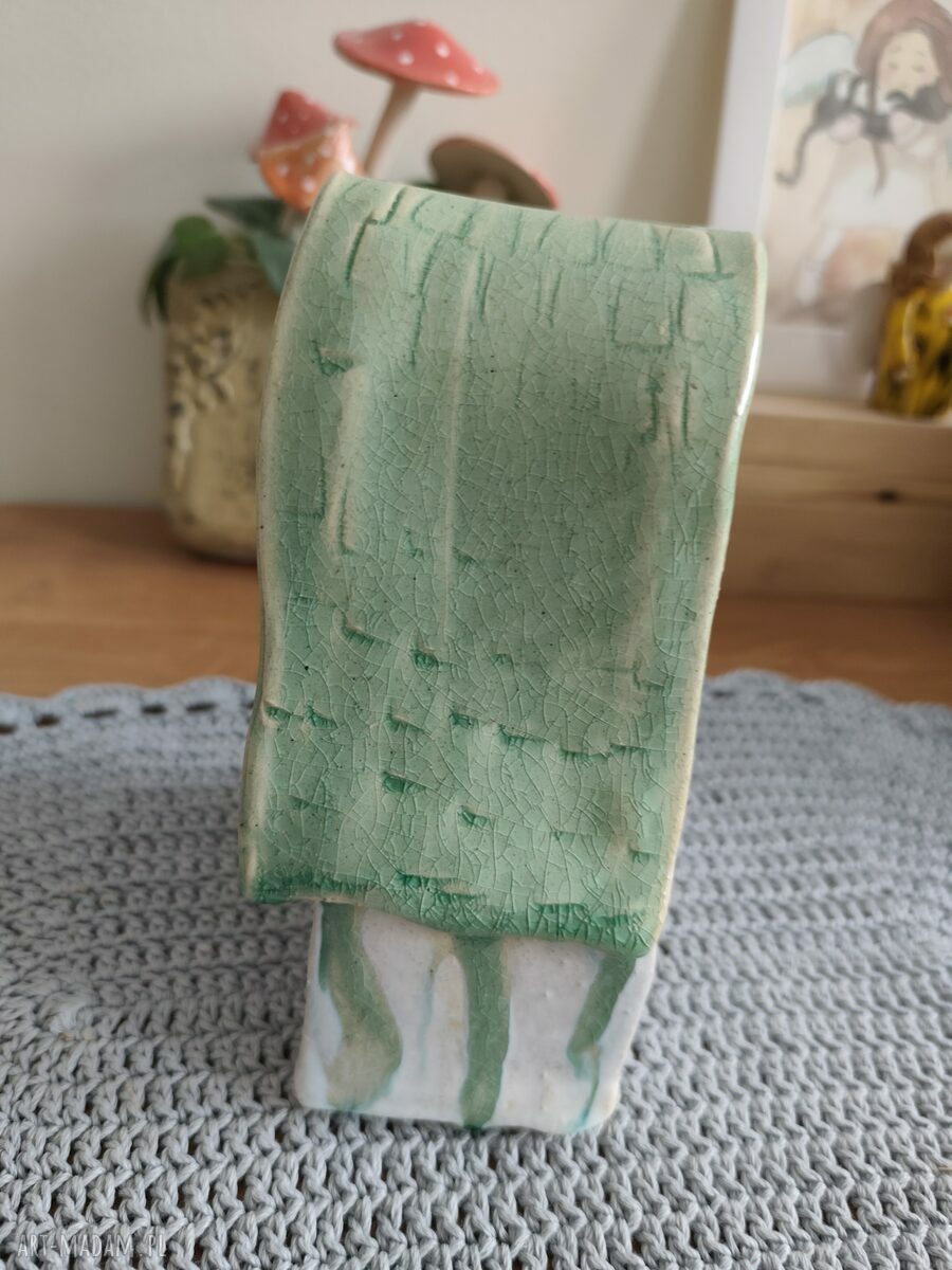 Chatka ceramiczna - lampion na świecę, ręcznie szkliwiona