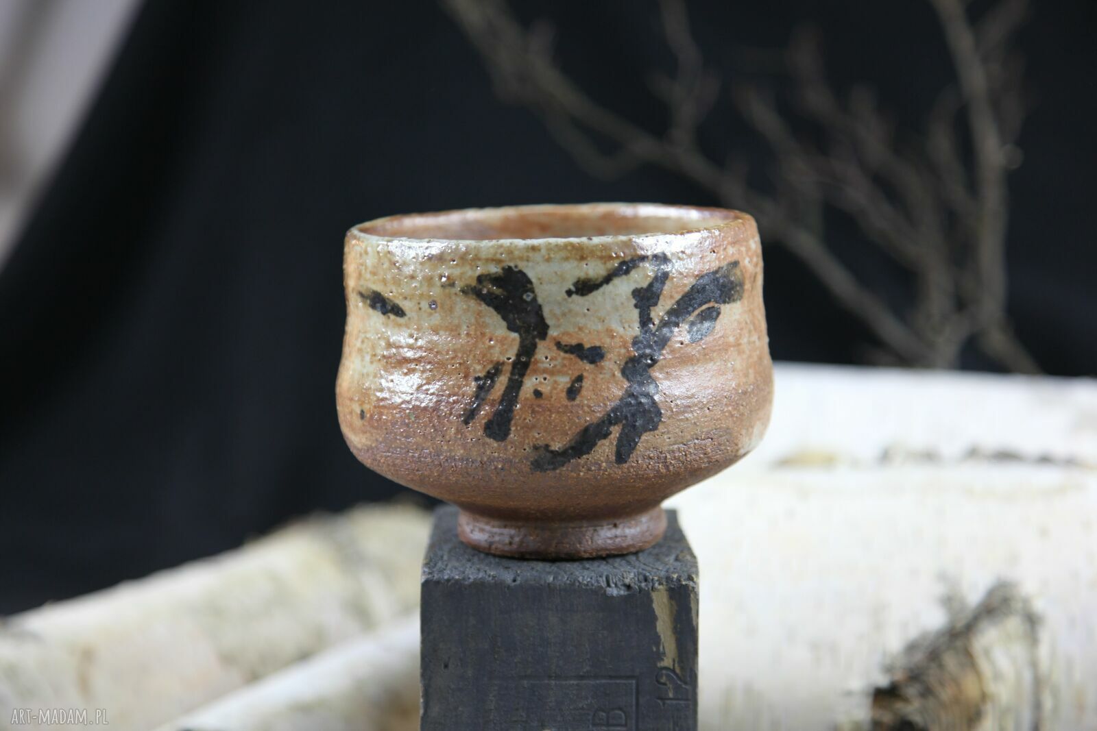 Chawan - czarka do matchy z pieca na drewno. 550 ml