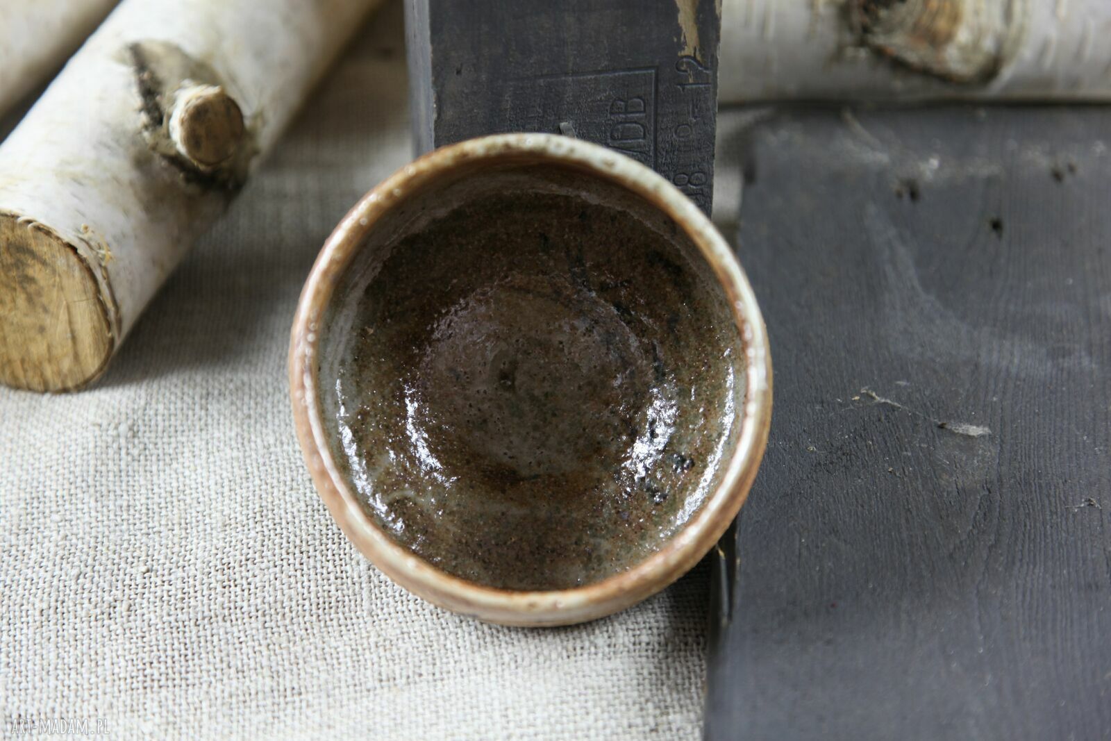 Chawan - czarka do matchy z pieca na drewno. 550 ml