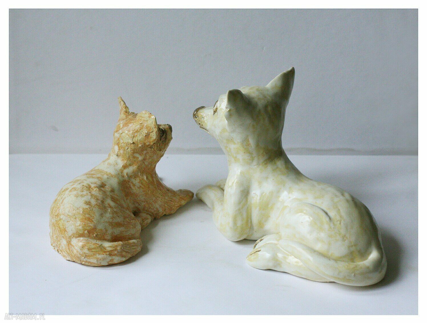 Chihuahua z małym - zestaw dwóch ceramicznych chihuahua