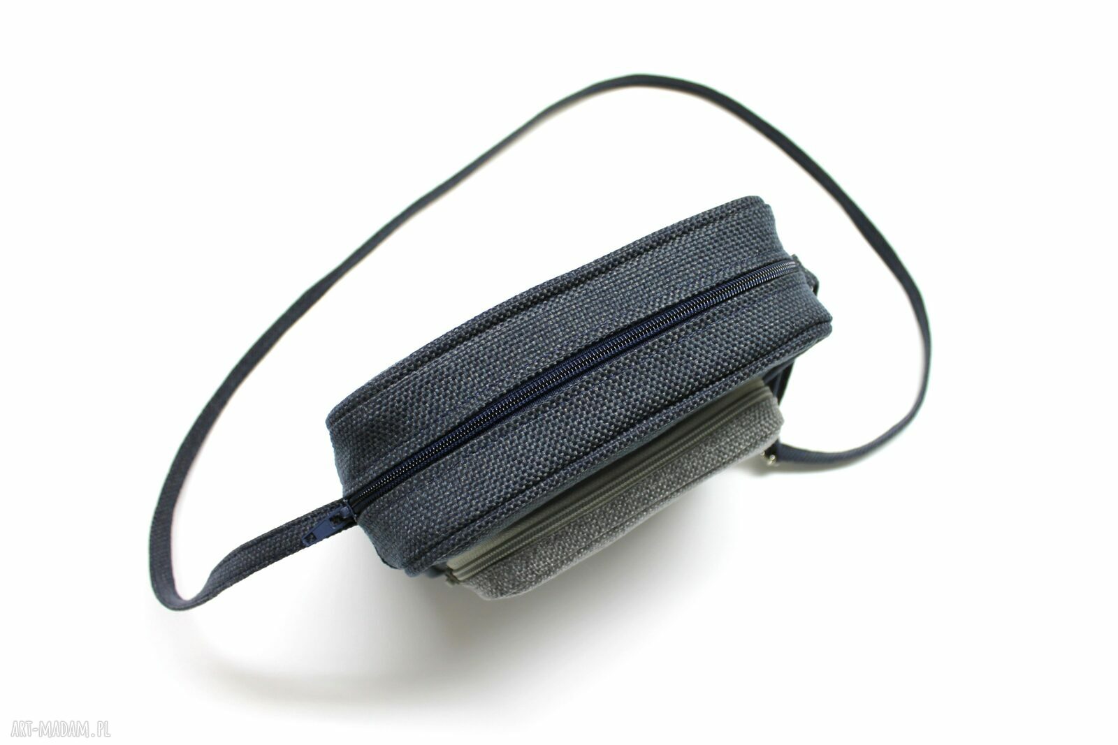 Chlebak - tkanina granat i szary (mini torebka handmade)